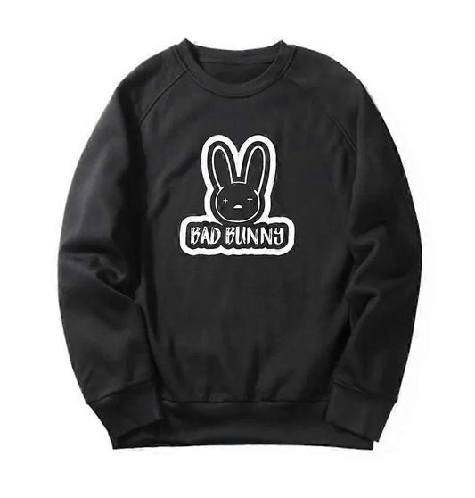 Bad Bunny White Logo Print Sweatshirt