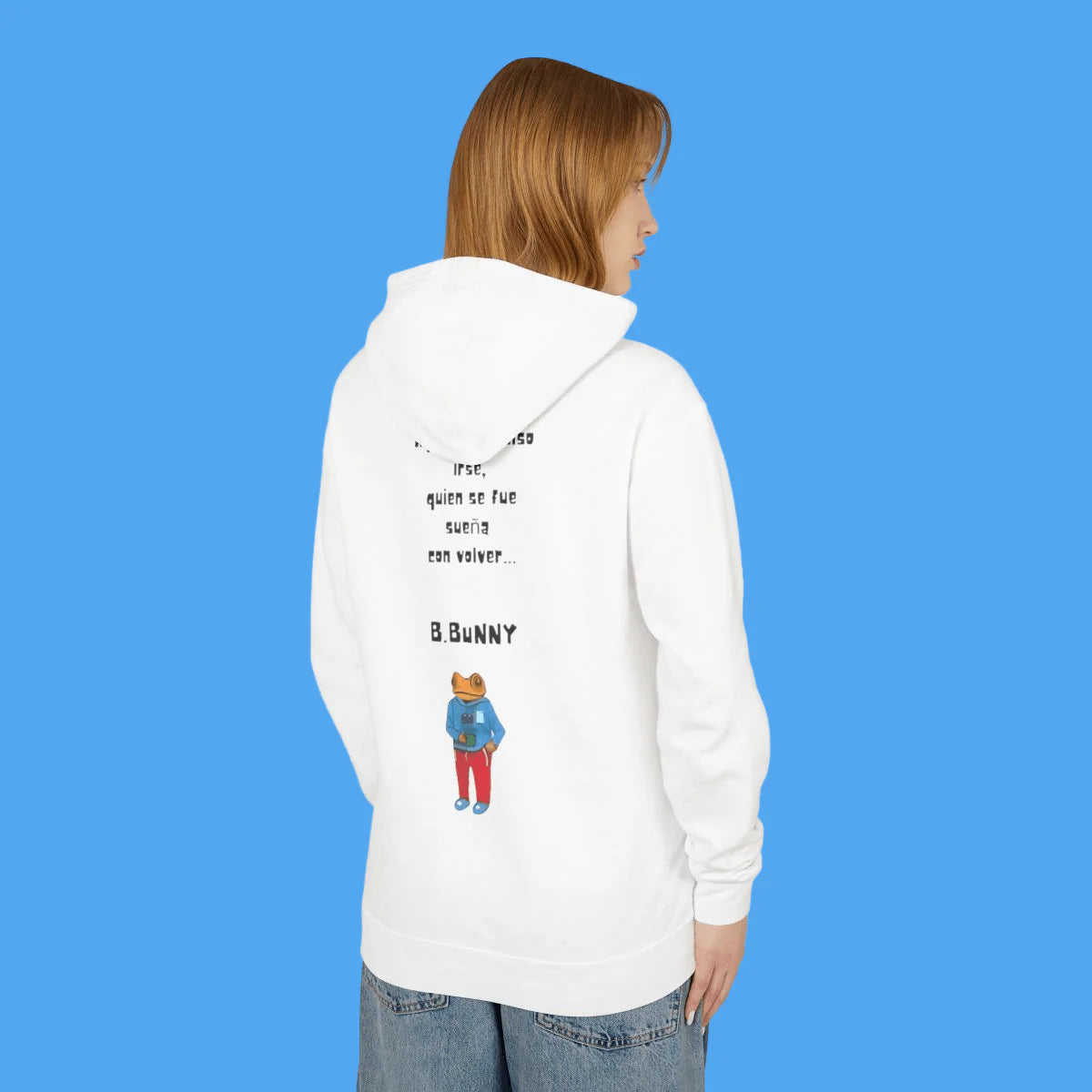 White Bad Bunny Merch DtMF Hoodie