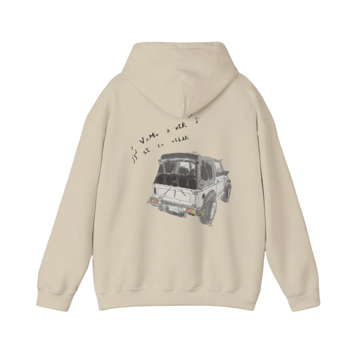 Bad Bunny Merch - DTMF Cream Vamos A Ver Si Es Velda Hoodie