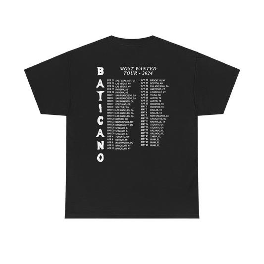 Most Wanted Tour - Baticano Tour Dates Black Cotton Tee